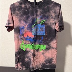 Goosebumps Tie-Dye Short Sleeve Tee - Black and Pink